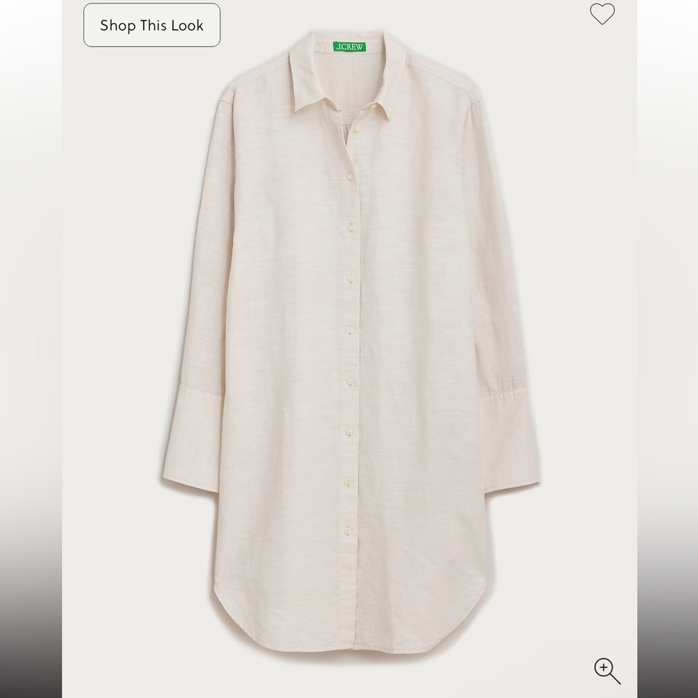 J.Crew Linen Cotton Beach Shirt Small Relaxed Sheer Flax Button Down Cover Up - Picture 4 of 11